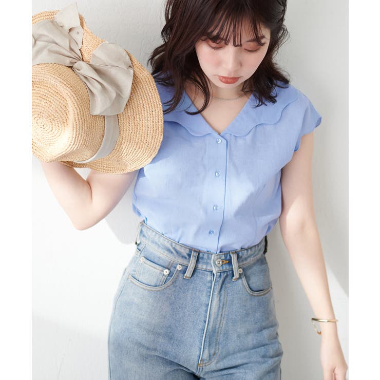 【natural couture】【WEB限定】ゆるスカラップレトロブラウス | NICE CLAUP / OLIVE des OLIVE　OUTLET | 詳細画像25 