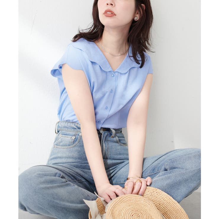 【natural couture】【WEB限定】ゆるスカラップレトロブラウス | NICE CLAUP / OLIVE des OLIVE　OUTLET | 詳細画像26 