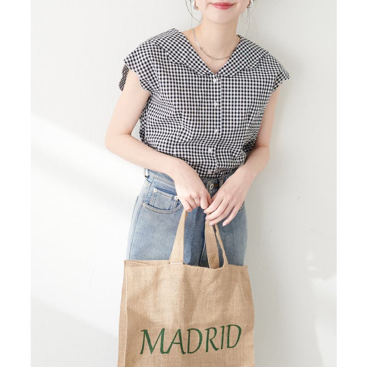 柄1 | 【natural couture】【WEB限定】ゆるスカラップレトロブラウス | NICE CLAUP / OLIVE des OLIVE　OUTLET