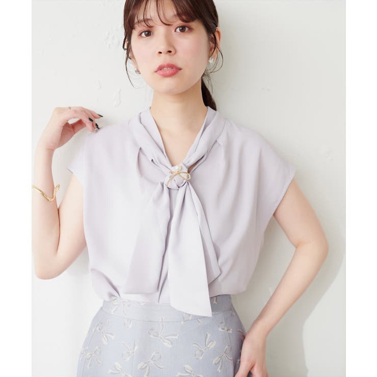 グレー | 【natural couture】マルチウェイボウタイブラウス | NICE CLAUP / OLIVE des OLIVE　OUTLET