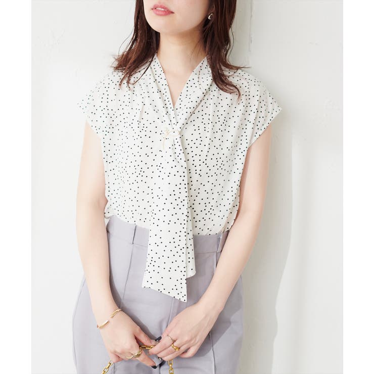 柄1 | 【natural couture】マルチウェイボウタイブラウス | NICE CLAUP / OLIVE des OLIVE　OUTLET