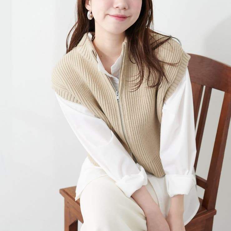 2024SS✳︎美品✳︎plage 5G Knit ベスト 3way コットン 白 セール】 前後2WAY カギ針風ベスト （ベスト）｜COMME CA ISM