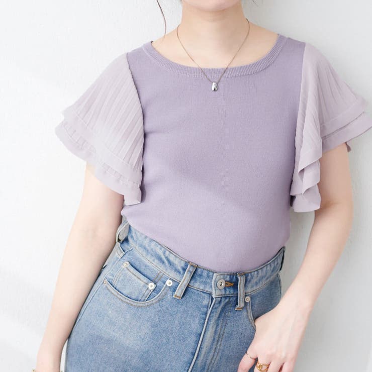 【natural couture】フレアプリーツ袖ニット | RMAF NICE CLAUP / OLIVE des OLIVE | 詳細画像7