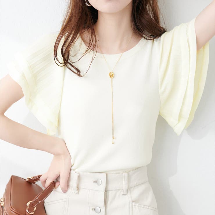 【natural couture】フレアプリーツ袖ニット | RMAF NICE CLAUP / OLIVE des OLIVE | 詳細画像11