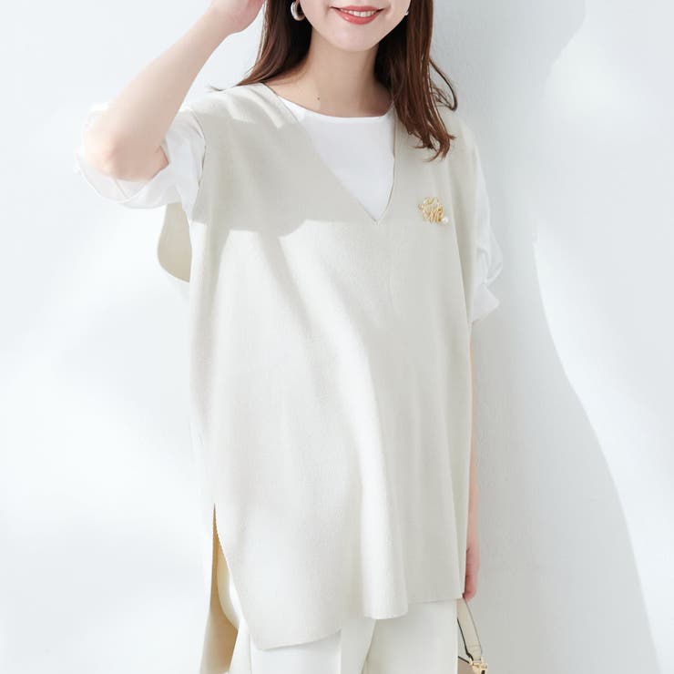 【natural couture】Vネックベスト | RMAF　NICE CLAUP / OLIVE des OLIVE | 詳細画像10 