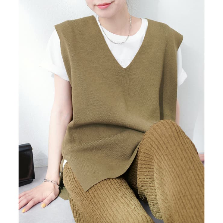 【natural couture】Vネックベスト | RMAF　NICE CLAUP / OLIVE des OLIVE | 詳細画像15 