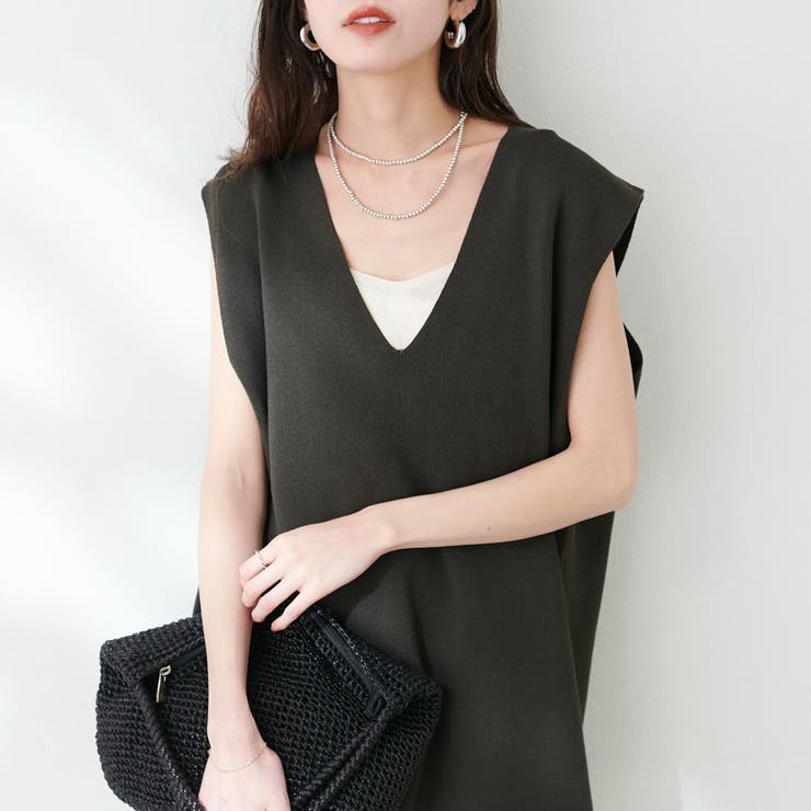 【natural couture】Vネックベスト | RMAF　NICE CLAUP / OLIVE des OLIVE | 詳細画像3 