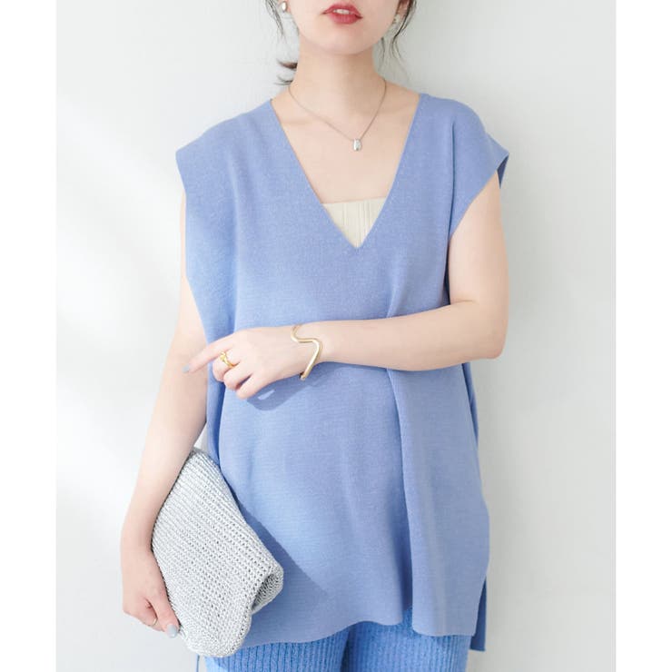 ブルー | 【natural couture】Vネックベスト | RMAF　NICE CLAUP / OLIVE des OLIVE