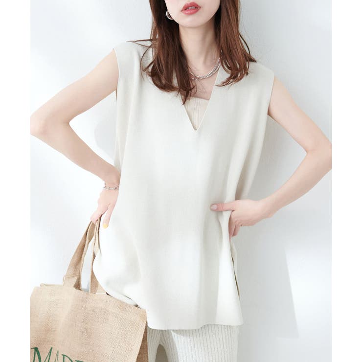 オフ | 【natural couture】Vネックベスト | RMAF　NICE CLAUP / OLIVE des OLIVE