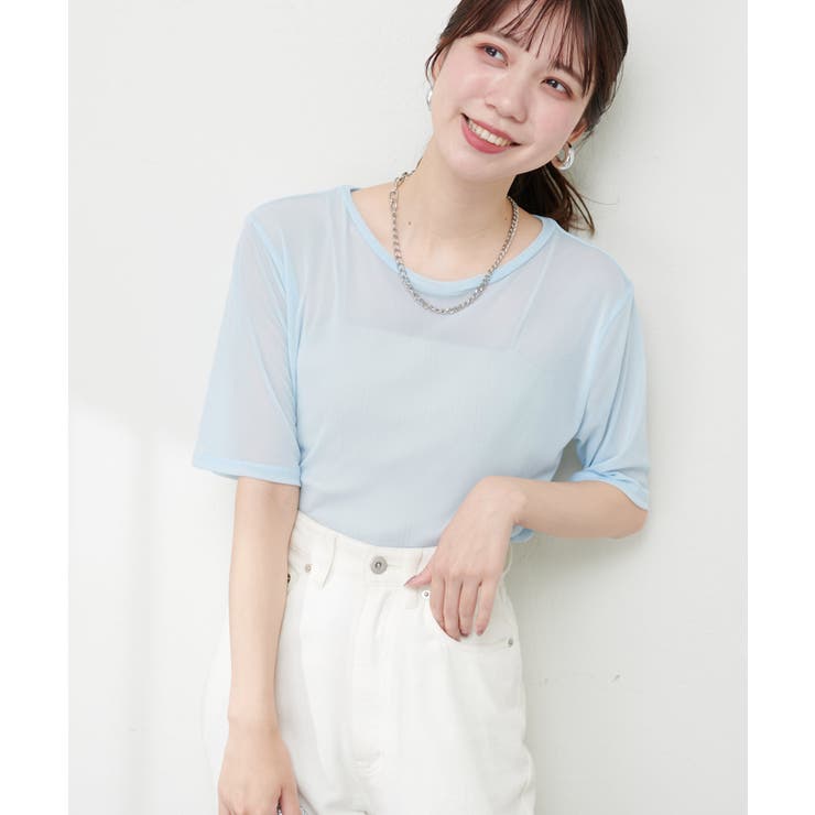 【natural couture】パワーメッシュ半袖プルオーバー | NICE CLAUP / OLIVE des OLIVE　OUTLET | 詳細画像3 