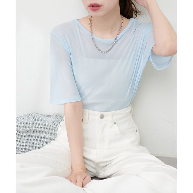 【natural couture】パワーメッシュ半袖プルオーバー | NICE CLAUP / OLIVE des OLIVE　OUTLET | 詳細画像5 