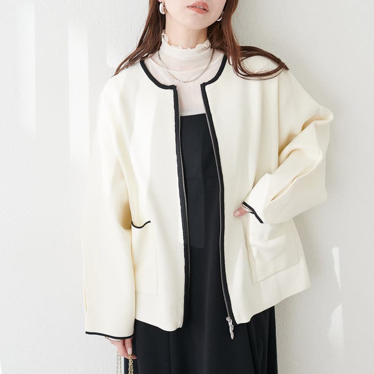 natural couture】WZIPニットジャケット[品番：OLOW0013674]｜RMAF