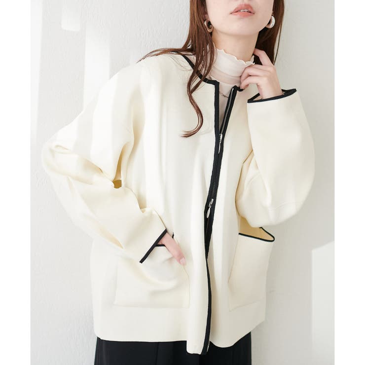 natural couture】WZIPニットジャケット[品番：OLOW0013674]｜RMAF