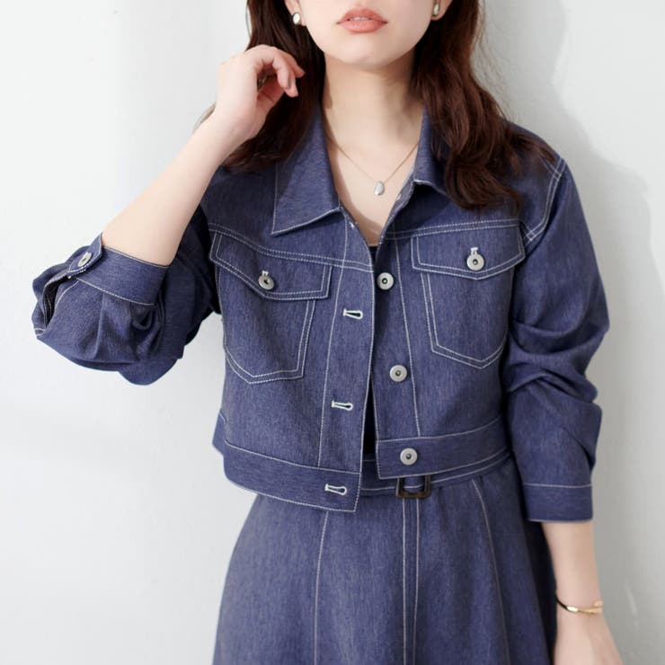 natural couture】ショート丈ツイルジャケット[品番