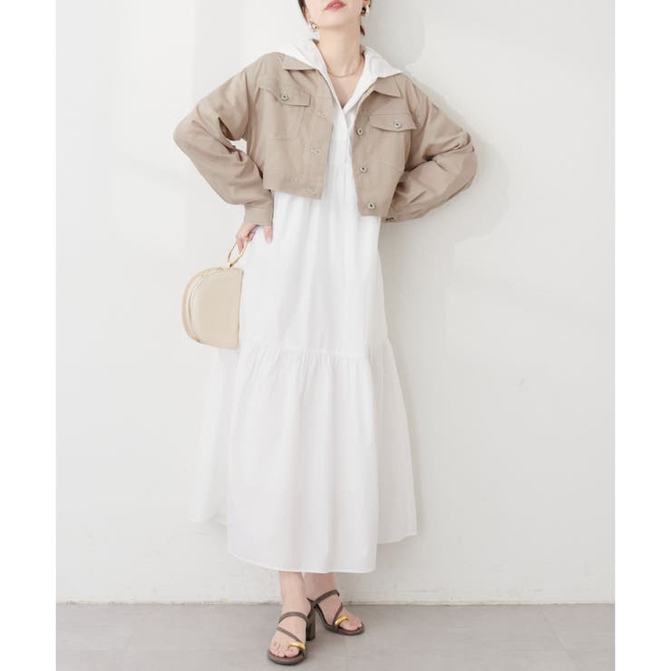 natural couture】ショート丈ツイルジャケット[品番 natural couture】ショート丈ツイルジャケット[品番