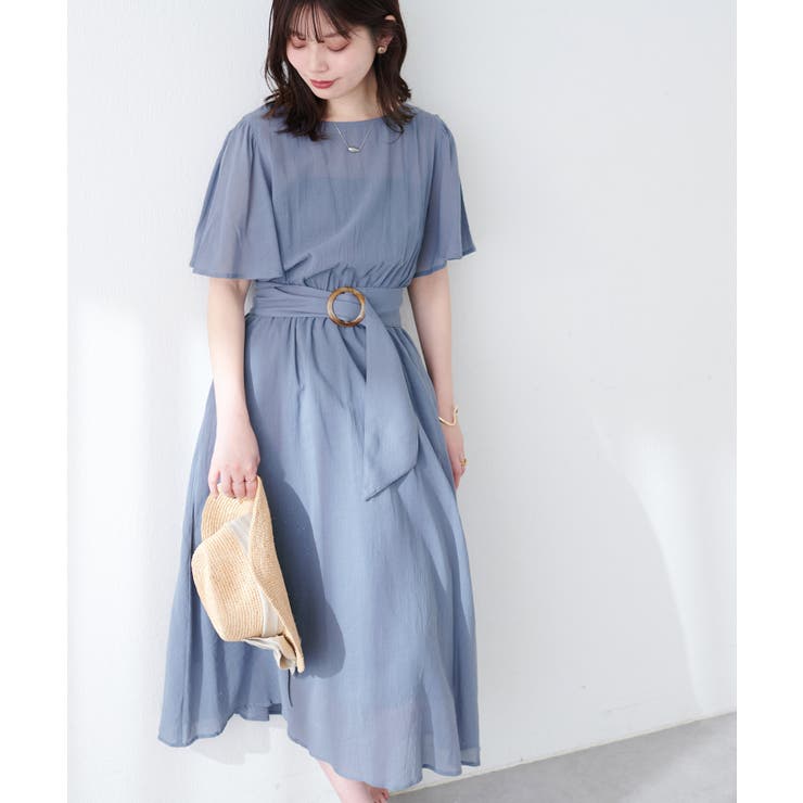 【natural couture】フレア袖太ベルトワンピース | NICE CLAUP / OLIVE des OLIVE　OUTLET | 詳細画像10 
