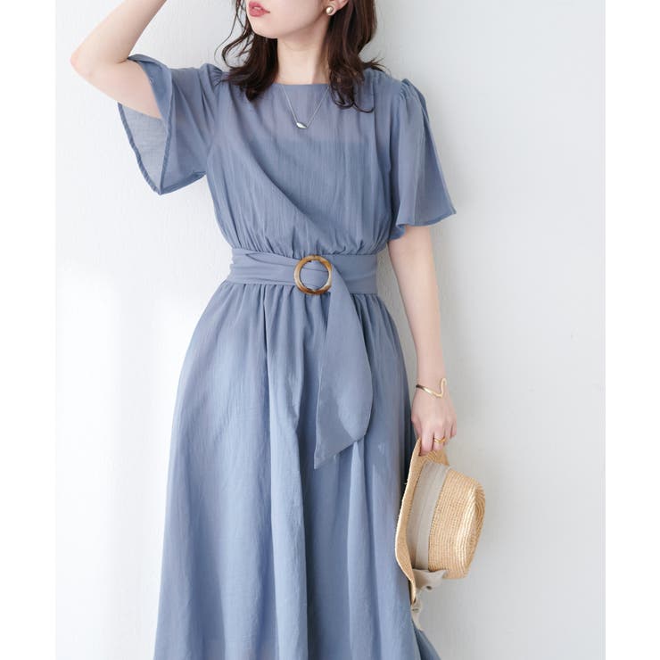 【natural couture】フレア袖太ベルトワンピース | NICE CLAUP / OLIVE des OLIVE　OUTLET | 詳細画像12 
