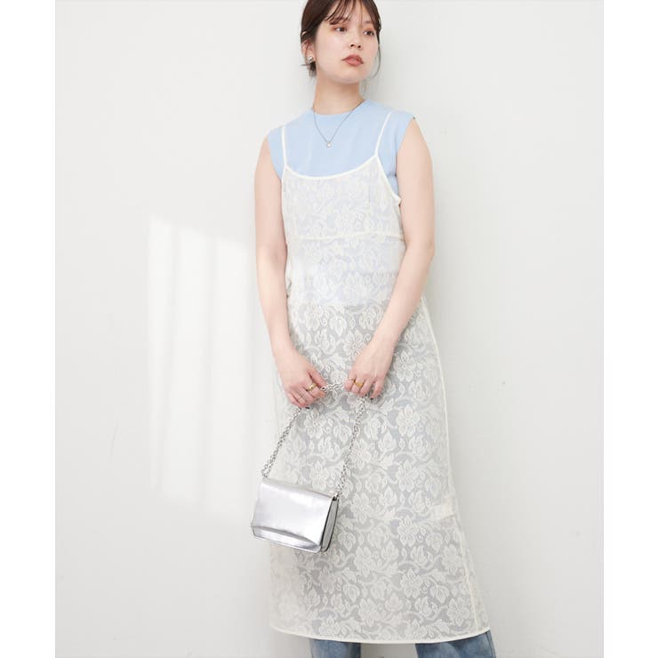 【natural couture】メッシュレースキャミワンピース | NICE CLAUP / OLIVE des OLIVE　OUTLET | 詳細画像3 