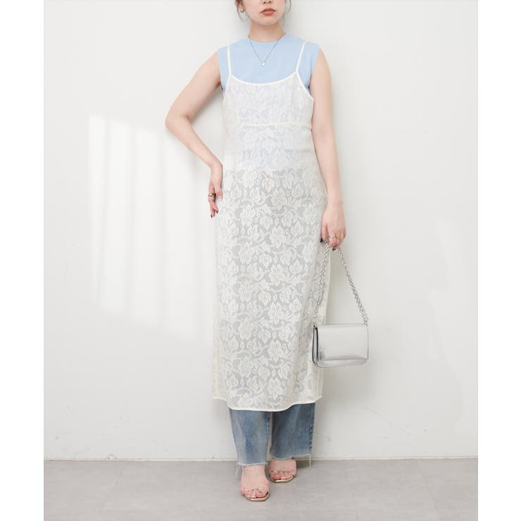 【natural couture】メッシュレースキャミワンピース | NICE CLAUP / OLIVE des OLIVE　OUTLET | 詳細画像4 