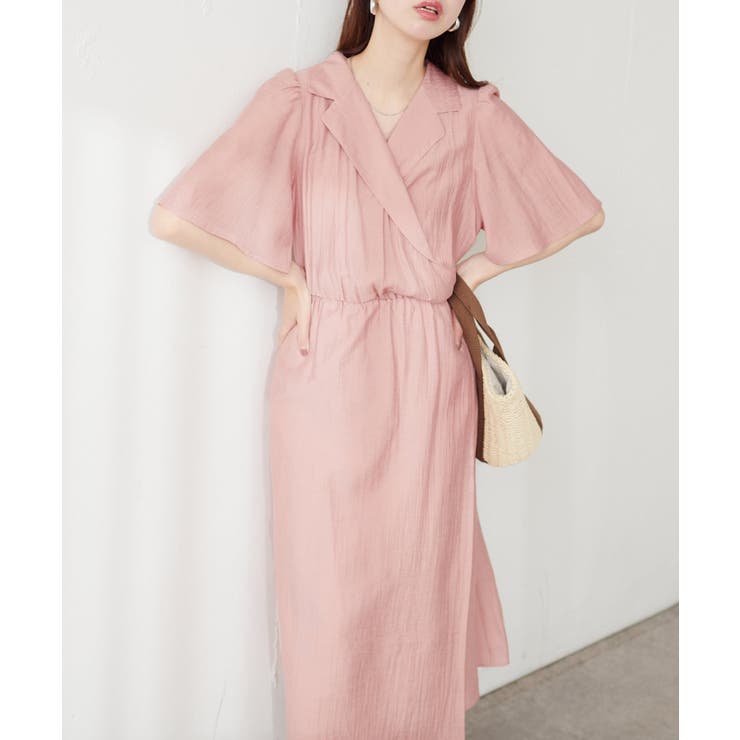 ピンク | 【natural couture】＜mamamo＞衿付きWZIPカシュクールワン… | NICE CLAUP / OLIVE des OLIVE　OUTLET