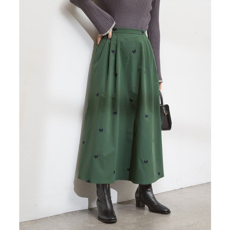 【natural couture】リボン刺繍タックフレアスカート | NICE CLAUP / OLIVE des OLIVE　OUTLET | 詳細画像23 