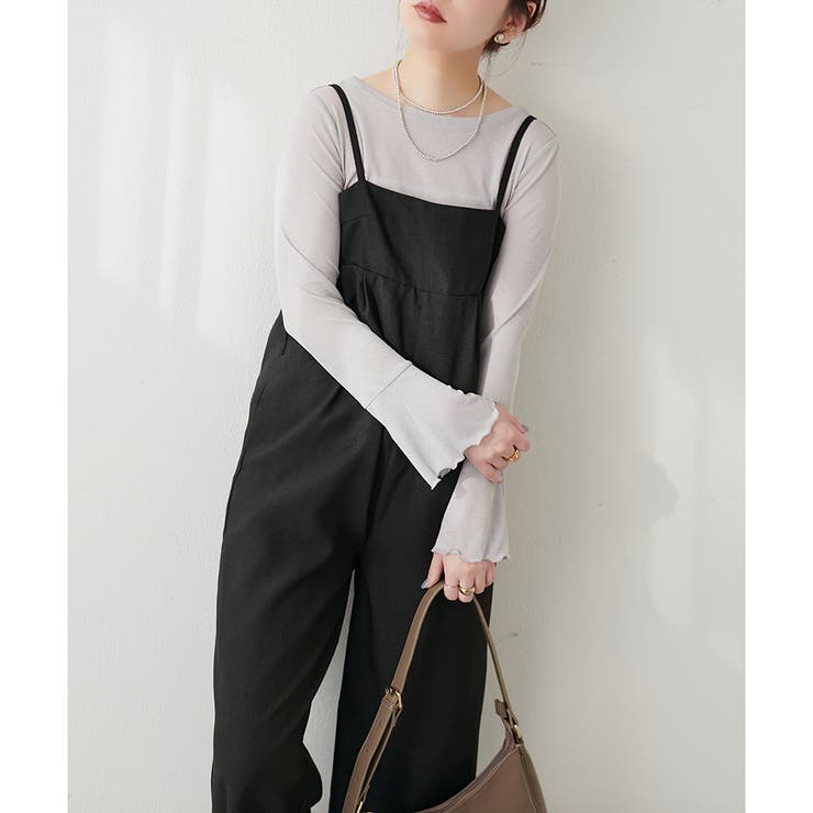 natural couture】シンプルタックサロペット[品番：NCLW0014603