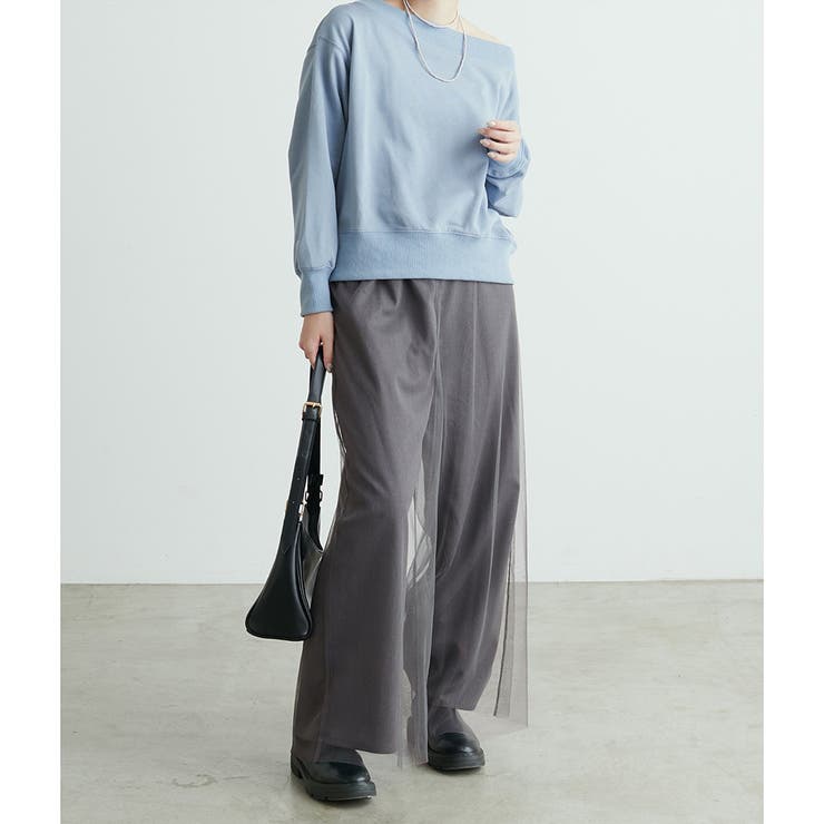 【natural couture】T/Rツイルチュールロングパンツ | NICE CLAUP / OLIVE des OLIVE　OUTLET | 詳細画像9 