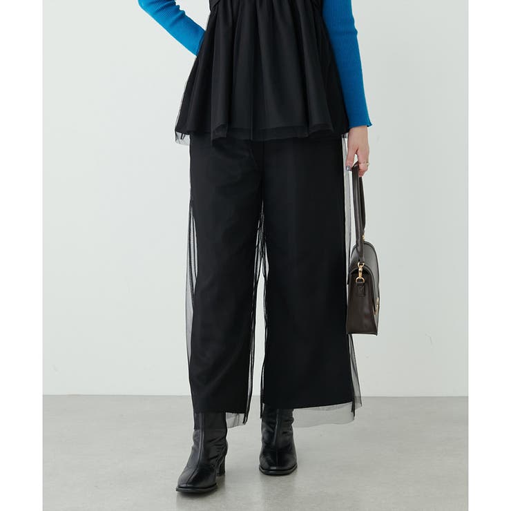 【natural couture】T/Rツイルチュールロングパンツ | NICE CLAUP / OLIVE des OLIVE　OUTLET | 詳細画像12 