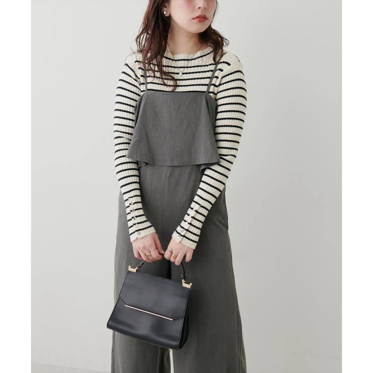 ブラック系 | 【natural couture】フレアビスチェ風サロペット | NICE CLAUP / OLIVE des OLIVE　OUTLET