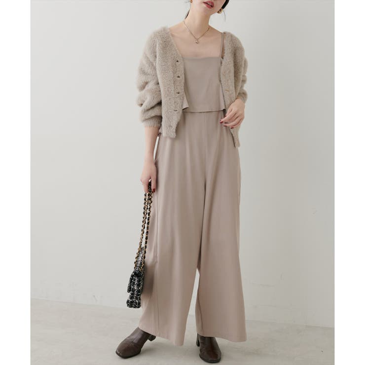 ベージュ | 【natural couture】フレアビスチェ風サロペット | NICE CLAUP / OLIVE des OLIVE　OUTLET