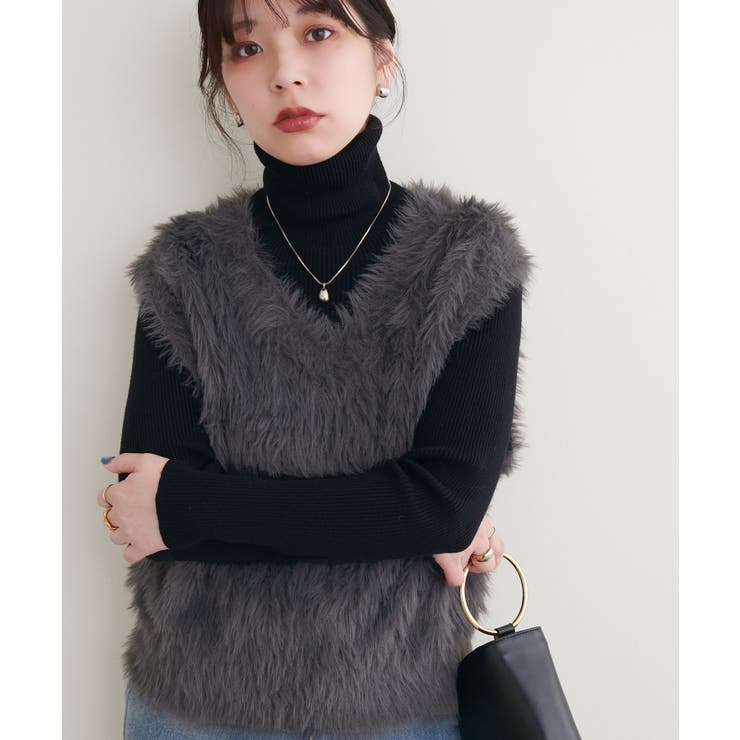 新品】LAUTRE 委ねれ AMONT☆フェイクムートン ロングコート モカ