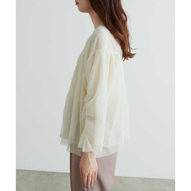 【natural couture】ネットチュールアシメ切替プルオーバー | NICE CLAUP / OLIVE des OLIVE　OUTLET | 詳細画像21 