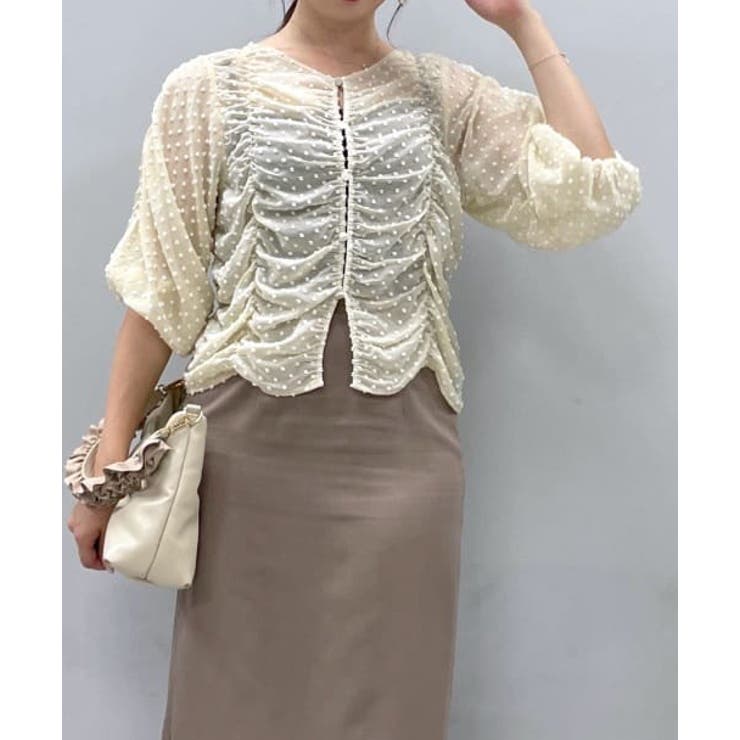 【natural couture】ドビードットシャーリングトップス | NICE CLAUP / OLIVE des OLIVE　OUTLET | 詳細画像32 