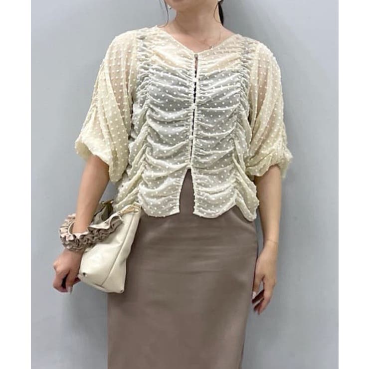 【natural couture】ドビードットシャーリングトップス | NICE CLAUP / OLIVE des OLIVE　OUTLET | 詳細画像34 