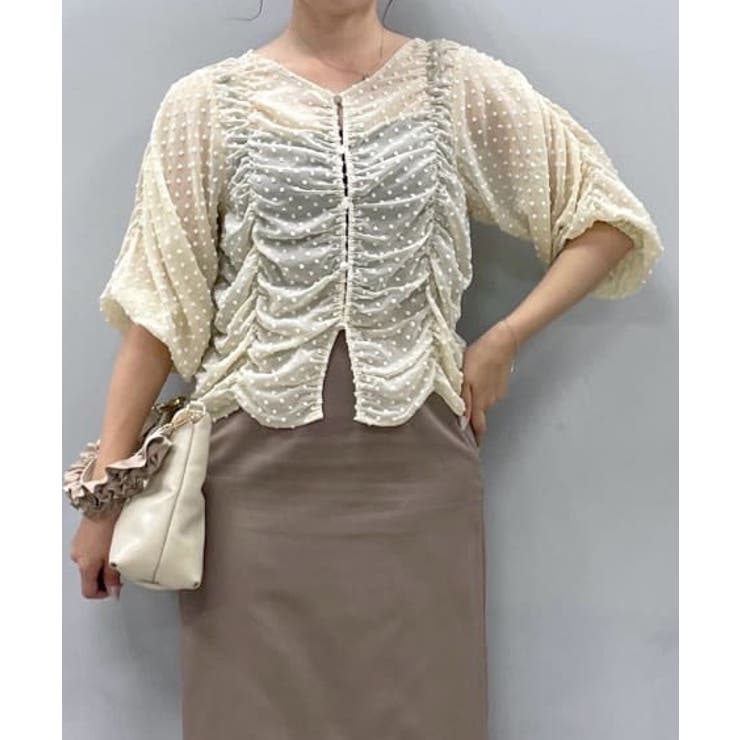 新品 natural couture トップス8枚セット natural couture】ドビードットシャーリングトップス[品番
