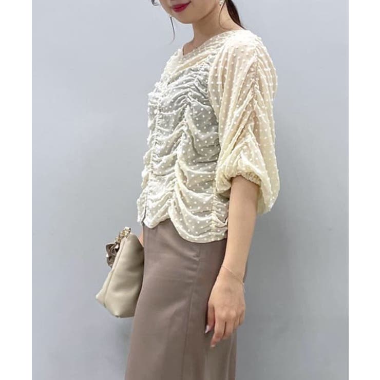 【natural couture】ドビードットシャーリングトップス | NICE CLAUP / OLIVE des OLIVE　OUTLET | 詳細画像36 