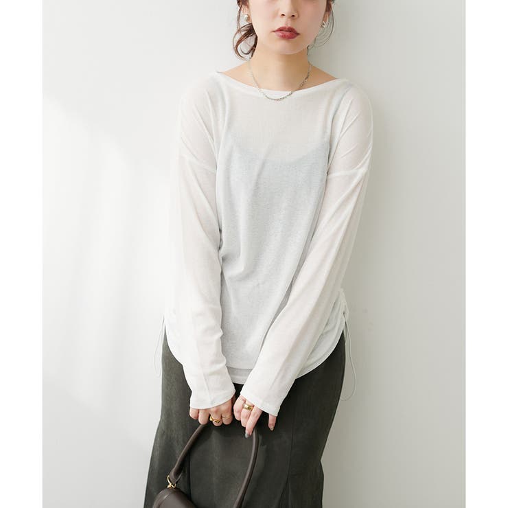 【natural couture】ざらざらシアー天竺ゆるトップス | NICE CLAUP / OLIVE des OLIVE　OUTLET | 詳細画像2 