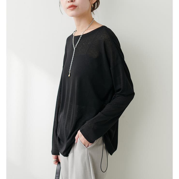 【natural couture】ざらざらシアー天竺ゆるトップス | NICE CLAUP / OLIVE des OLIVE　OUTLET | 詳細画像13 