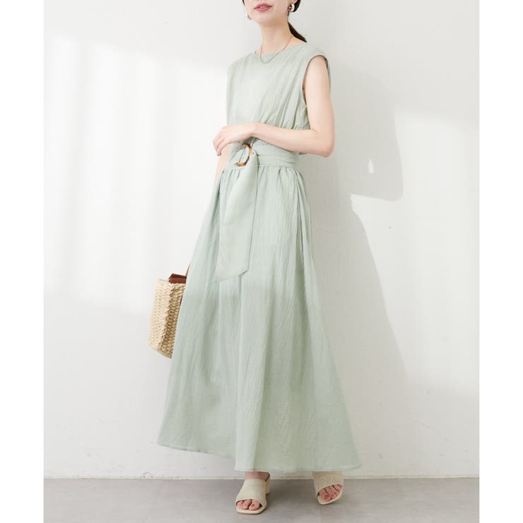 【natural couture】べっ甲Dかん太ベルト涼しげワンピース | NICE CLAUP / OLIVE des OLIVE　OUTLET | 詳細画像6 