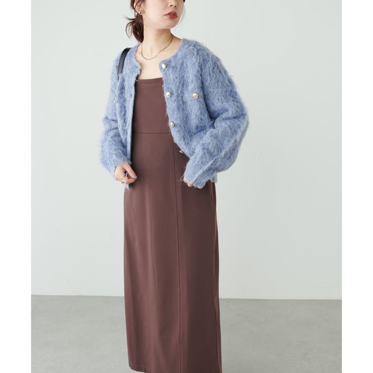 natural couture】デニム風ビスチェキャミワンピース[品番