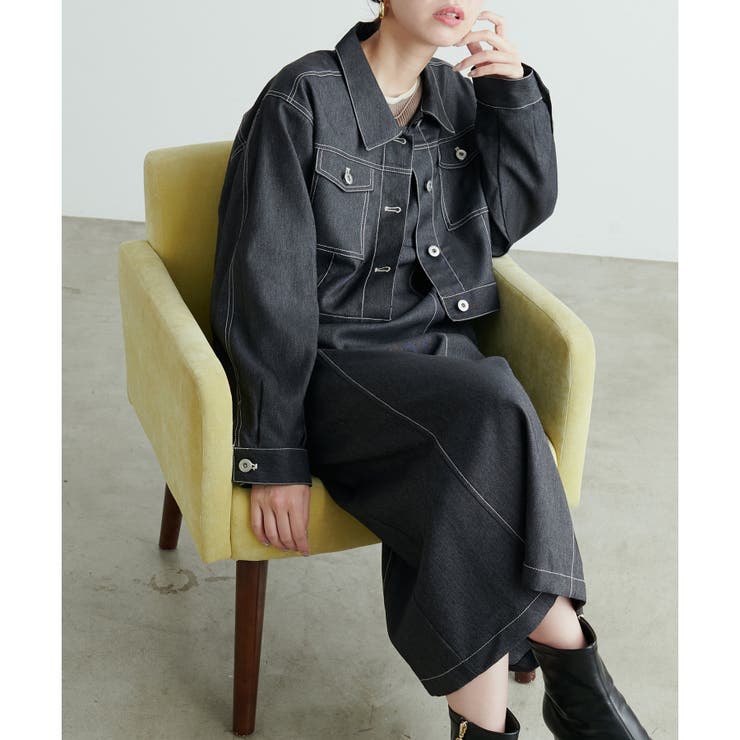 natural couture】デニム風ビスチェキャミワンピース[品番