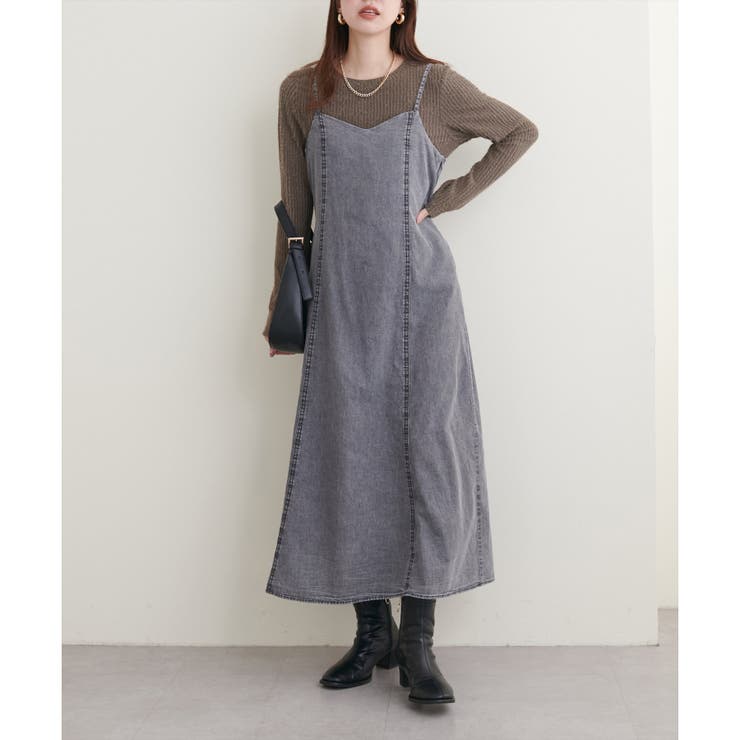 ブラック | 【natural couture】アソートデニムキャミワンピース | NICE CLAUP / OLIVE des OLIVE　OUTLET