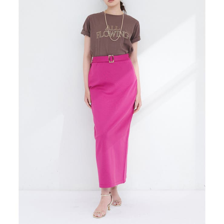 パープル | 【natural couture】セットアップ対応べっこうベルト付きニット | NICE CLAUP / OLIVE des OLIVE　OUTLET