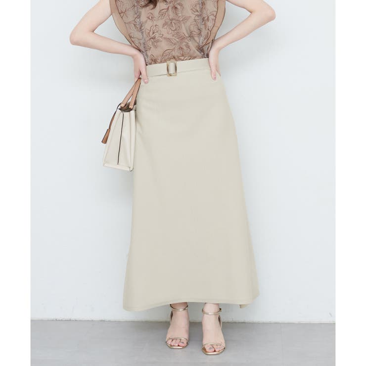 Lベージュ | 【natural couture】セットアップ対応べっこうベルト付きニット | NICE CLAUP / OLIVE des OLIVE　OUTLET