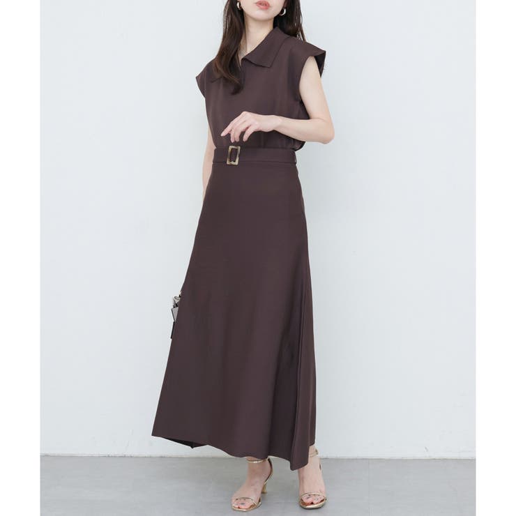 ブラウン | 【natural couture】セットアップ対応べっこうベルト付きニット | NICE CLAUP / OLIVE des OLIVE　OUTLET