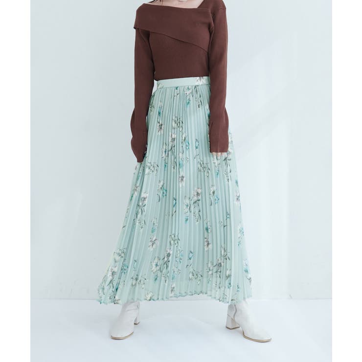 【natural couture】オーソドックスフラワープリーツスカート | NICE CLAUP / OLIVE des OLIVE　OUTLET | 詳細画像3 