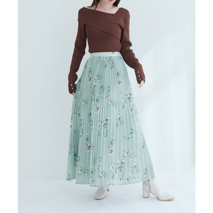 【natural couture】オーソドックスフラワープリーツスカート | NICE CLAUP / OLIVE des OLIVE　OUTLET | 詳細画像4 