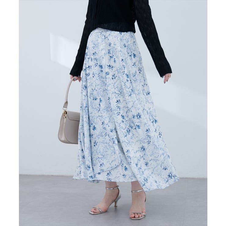 【natural couture】【mizu】長さ変えられる後ろ下がりヘムスカー… | NICE CLAUP / OLIVE des OLIVE　OUTLET | 詳細画像1 