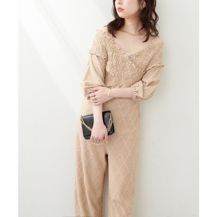 【natural couture】カットレースフロントクロスサロペ | NICE CLAUP / OLIVE des OLIVE　OUTLET | 詳細画像3 