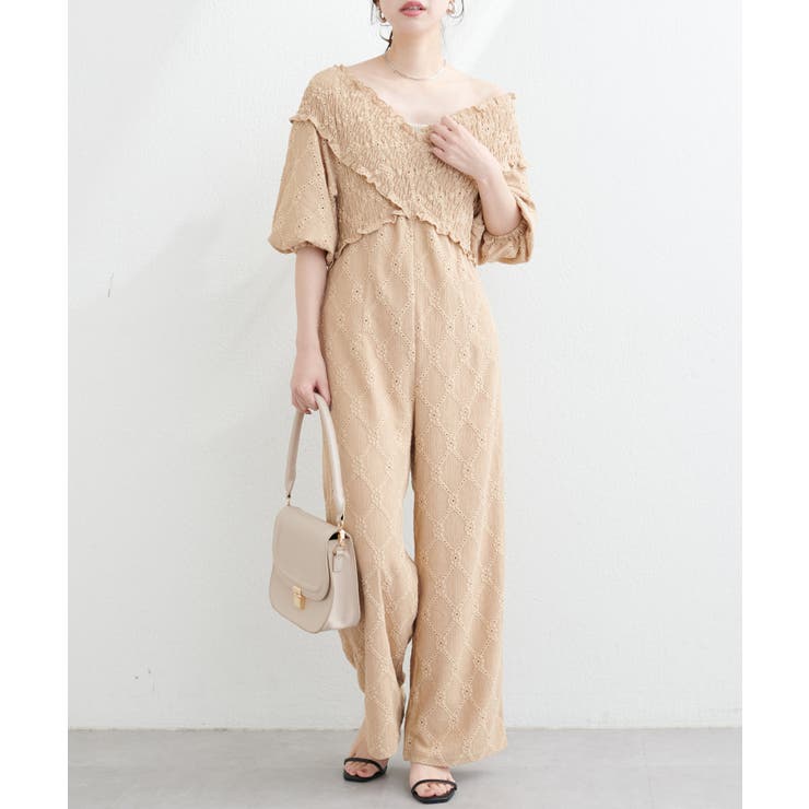 【natural couture】カットレースフロントクロスサロペ | NICE CLAUP / OLIVE des OLIVE　OUTLET | 詳細画像5 